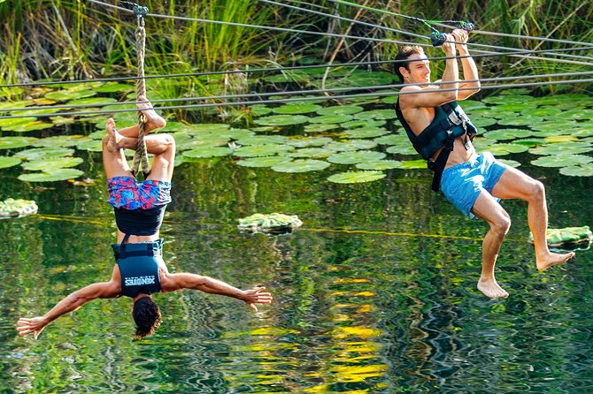 4-in-1 Cenote Tour Guided Experience with Breakfast, Lunch & Wine - K’aak (Fire) Cenote: Inner Tubes and Vertical Jungle-Wall Views