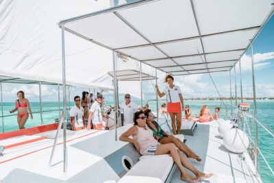 Aruba Happy Hour Sunset Sail with Savory Bites and Cocktails - Getting from Palm Beach pier to the trimaran (and what to expect)