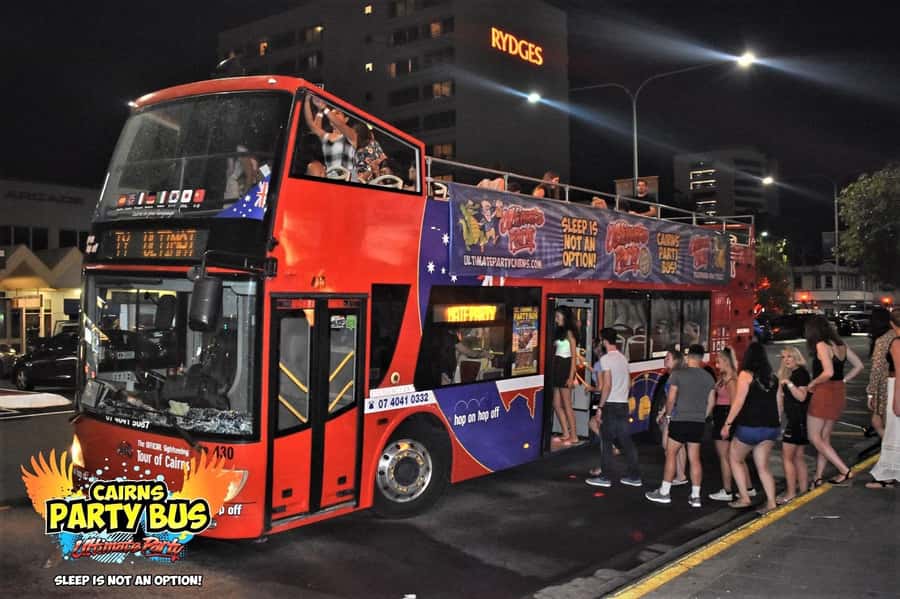 Cairns: Ultimate Party Bus with drinks included - A Five-Hour Cairns night that’s built for no-queue fun