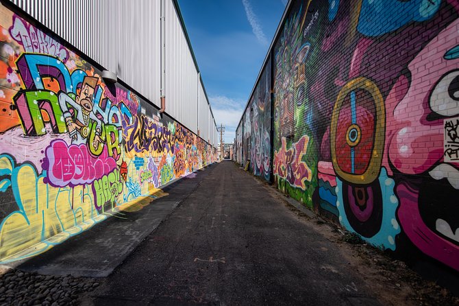 Denver Graffiti Happy Hour Tour - Gold Point halfway break: patio murals and your drink choice