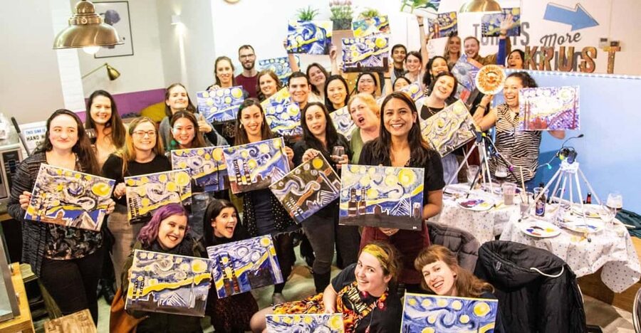 Dublin: Drinking and Painting Party with Art Instructor - Dublin Drink & Draw at 3 Queen Street: the vibe you’re paying for