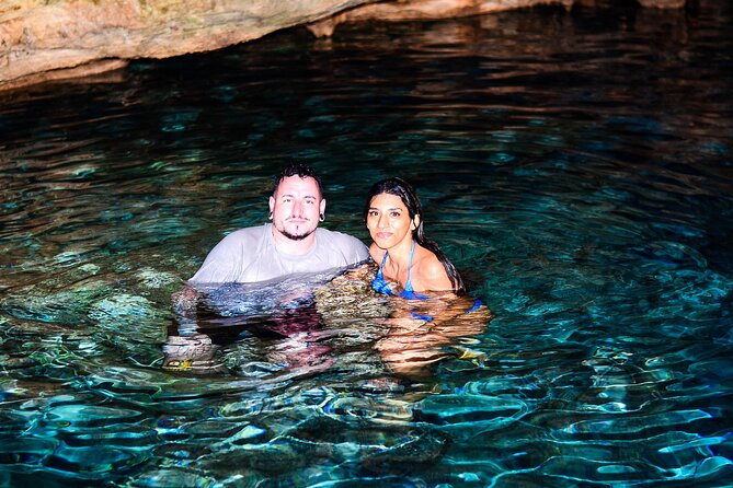 Full Day ATV Experience and Booze Cruise with Open Bar - Water cave (cenote-style) stop: refreshing break, plan for wet shoes