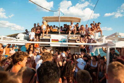 Malia: Booze Cruise Boat Party with Live Dj - Inside the boat: big-party layout with two decks