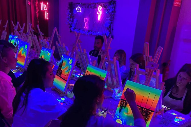Paint a neon fluorescent picture while drinking unlimited wine - Key highlights you can count on