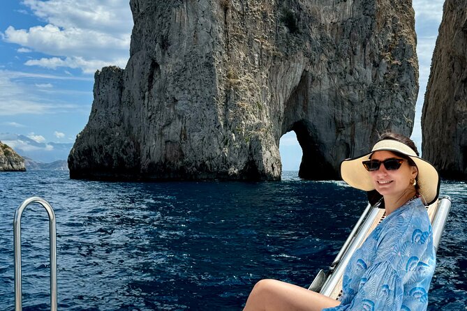 Private boat tour to Capri from Amalfi Coast. Drinks included - Punta Carena Lighthouse: Legendary Views and Optional Sea Time
