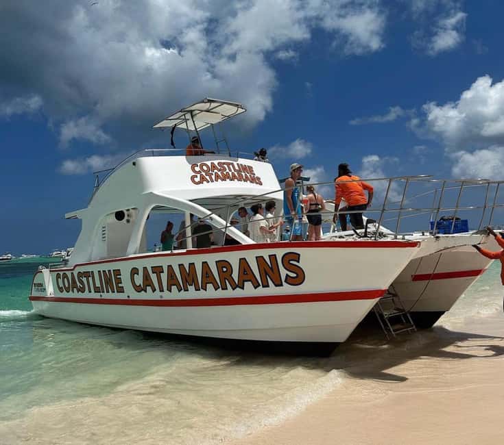 Punta Cana: Booze Cruise with Snorkel and Natural Pool Stop - Safety briefing, then the catamaran cruise turns into a party