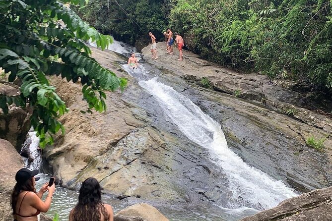 Rainforest Waterfall Slides/Adult Drinks included/ Beach - The Mini Rock Cave Photo Stop: Dramatic Pictures Without Overplanning