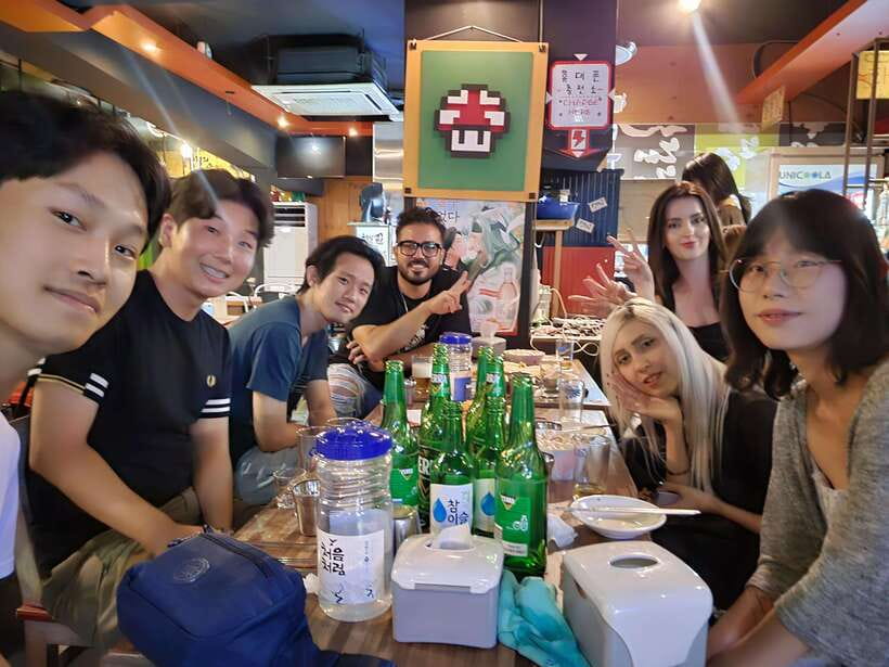 Seoul: Korean Drinking Games Night (non-drinkers welcome) - Kimchi seafood pancake and the food that keeps the night fun
