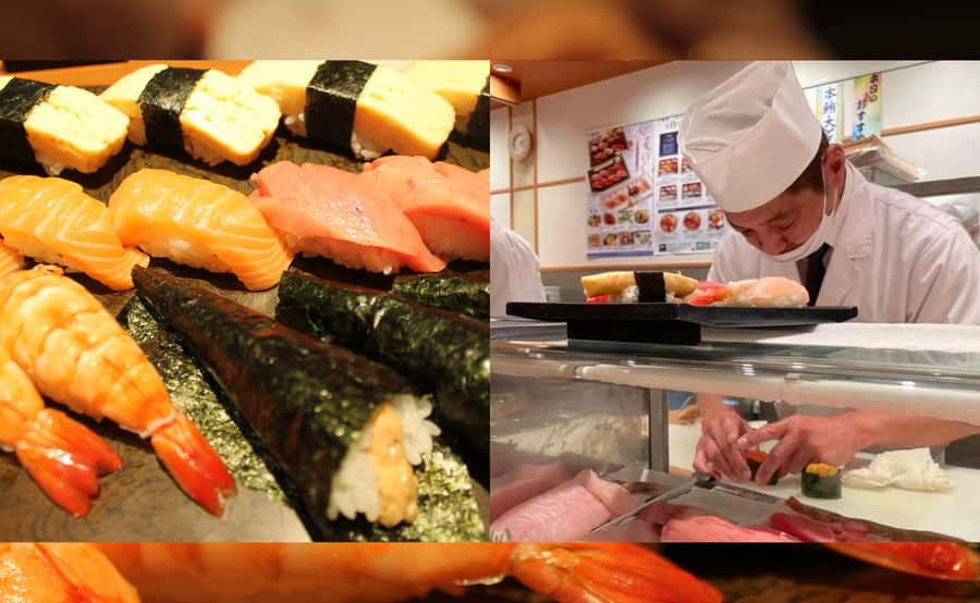 Tokyo: Locals´ Secret Food Tour // Eat like a Japanese - Stop 1: sushi inside JR Ueno Station, with green tea